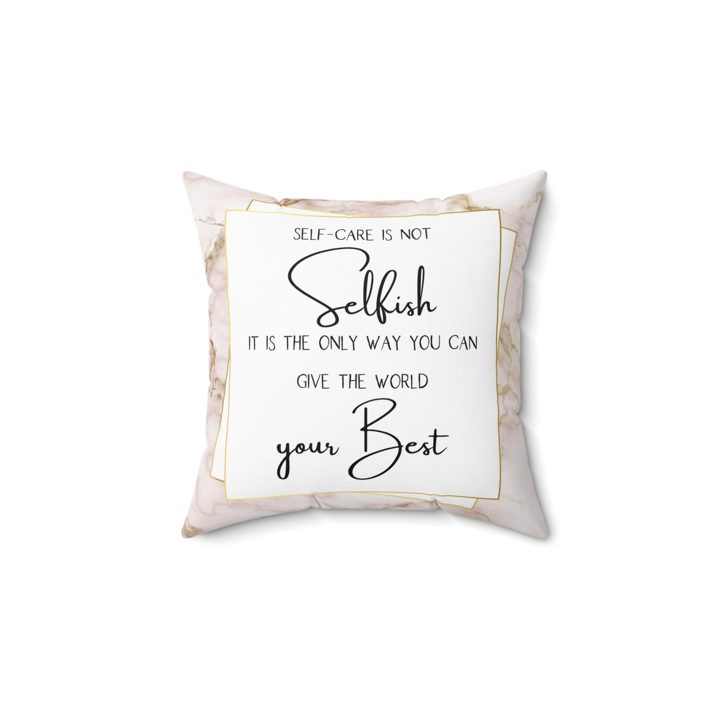 Self Care Is Key Faux Suede Pillow