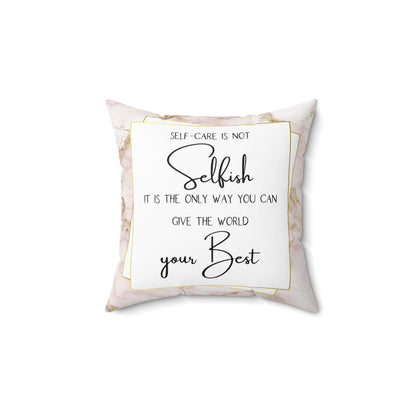 Self Care Is Key Faux Suede Pillow