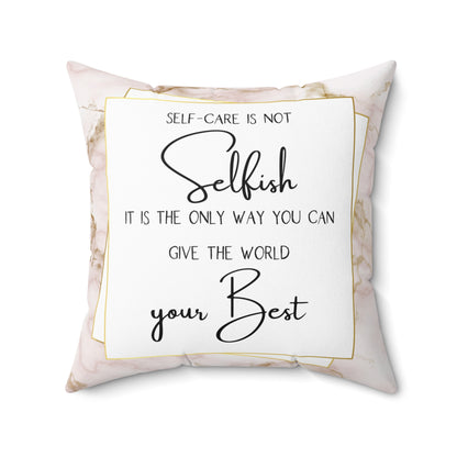 Self Care Is Key Faux Suede Pillow