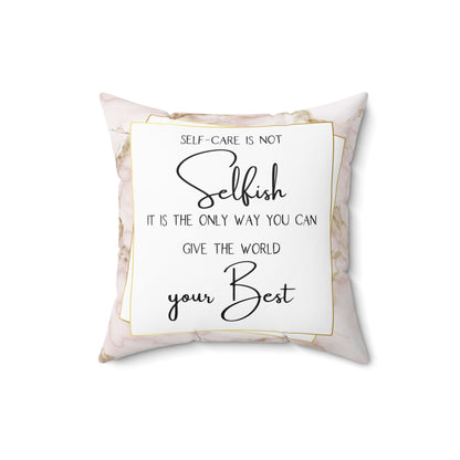 Self Care Is Key Faux Suede Pillow