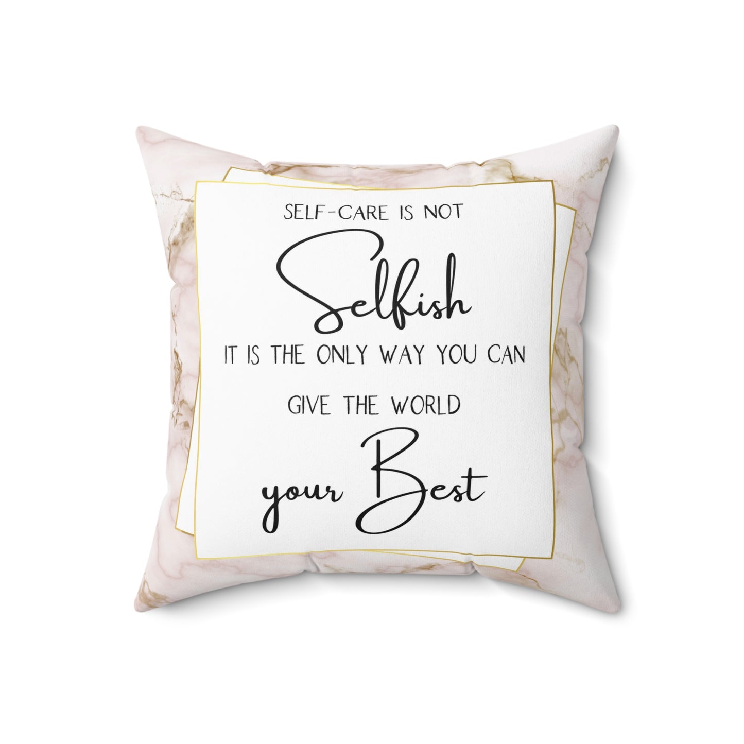 Self Care Is Key Faux Suede Pillow