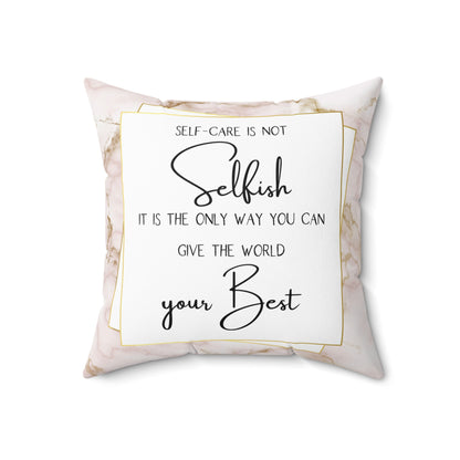 Self Care Is Key Faux Suede Pillow