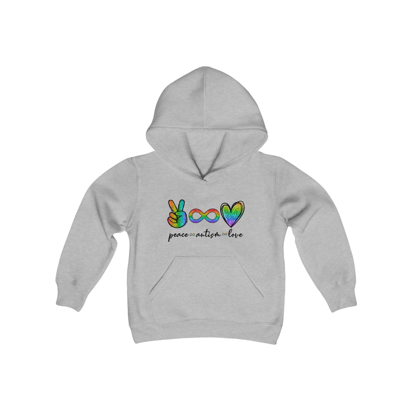 Peace, Autism & Love Hooded Sweatshirt - Kids