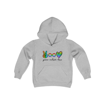 Peace, Autism & Love Hooded Sweatshirt - Kids