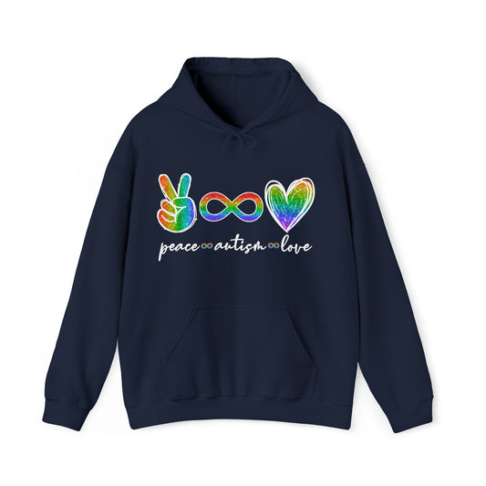 Peace, Autism & Love Hooded Sweatshirt - Adult