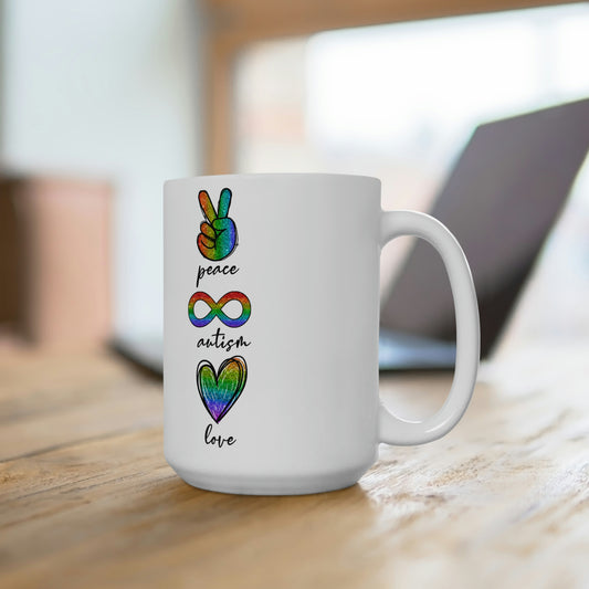 Peace, Autism & Love Mug